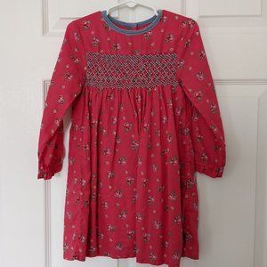 Mini Boden Pink Floral Smocked Dress (3-4)